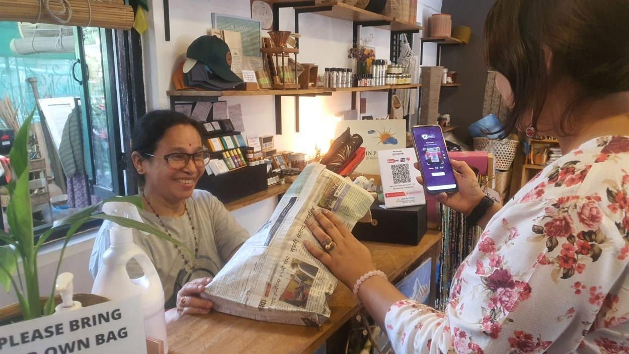 Women Entrepreneur in Nepal Selling Her Goods. Photo credit: Sparrow Pay Pvt. Ltd.