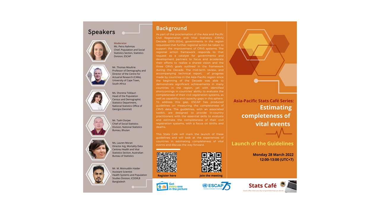 Asia-Pacific Stats Café Series: Estimating completeness of vital events: Launch of the Guidelines