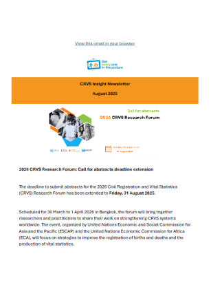 CRVS Insight. August 2025