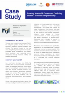 Case study : fostering sustainable growth and catalyzing women’s economic entrepreneurship in the Republic of Fiji
